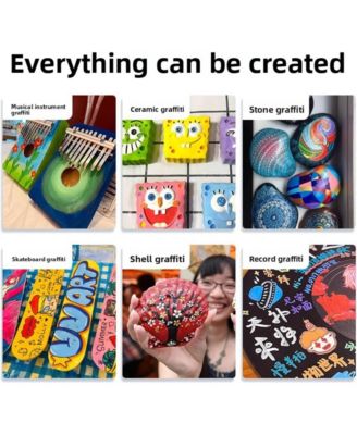 36 Colors Acrylic Paint Markers, Dual Tip with Fine Tip and Brush Tip Pens for Stone, Wood, Ceramic, Metal, Glass, Rock Painting, DIY Crafts