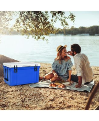 58 Quart Leak-Proof Portable Cooler Ice Box for Camping-Blue