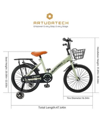 18-Inch Kids Bike for Ages 6-10 with Sparkling Training Wheels & Dual Brakes for Cool, Safe Evening Rides