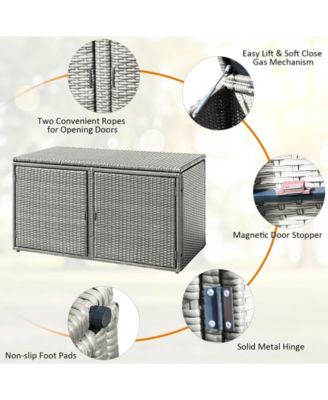 88 Gallon Garden Patio Rattan Storage Container Box