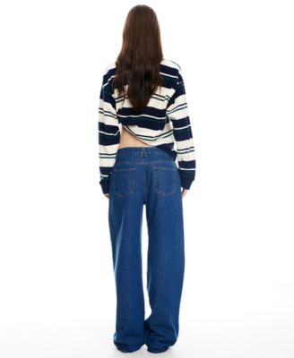 Women's Preppy Long-Sleeve Pull-On Top