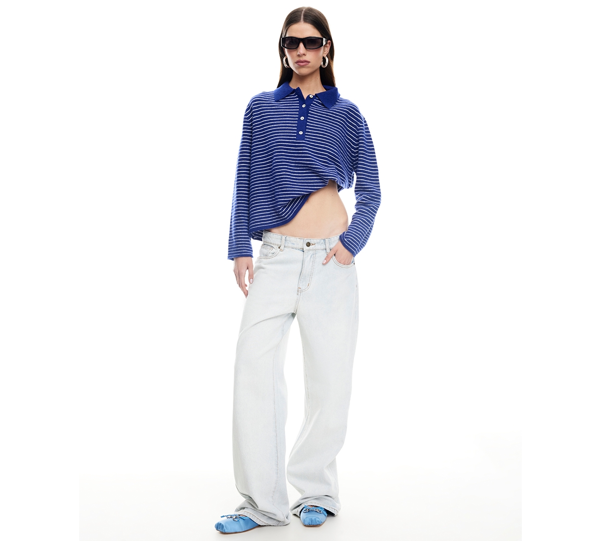 Lioness Mayfair Jersey Top In Blue