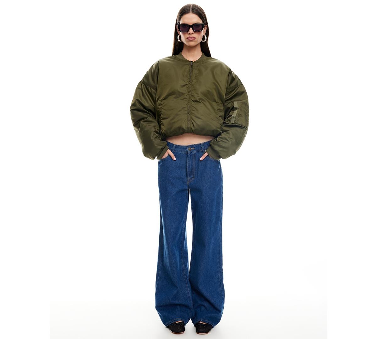 Lioness Women's Essential Zippered Bomber Jacket In Gray