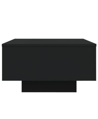 Coffee Table Black Engineered Wood 21.7 in square Lights