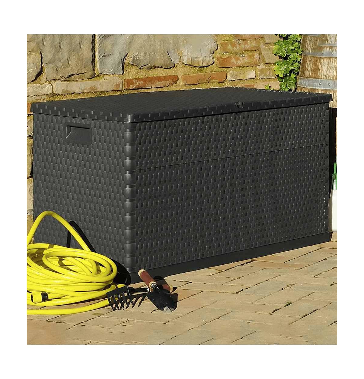 vidaXL Patio Storage Box Anthracite 47.2"x22"x24.8" Pp Rattan