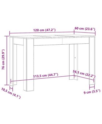 Dining Table Sonoma Oak Engineered Wood 47.2 x 23.6 x 29.9 in