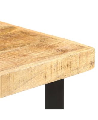Bar Table Brown Rough Mango Wood Durable Bar Table Rectangular