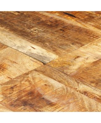 Dining Table Rough Mango Wood Powder-Coated Steel