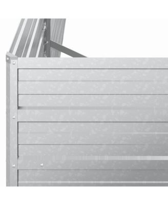 Garden Raised Bed Silver Galvanized Steel 63.0 x 15.7 x 17.7 in