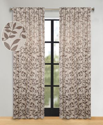 Leaves Modern Bohemian Back Tab Blackout Curtain Set, 52"x 108"