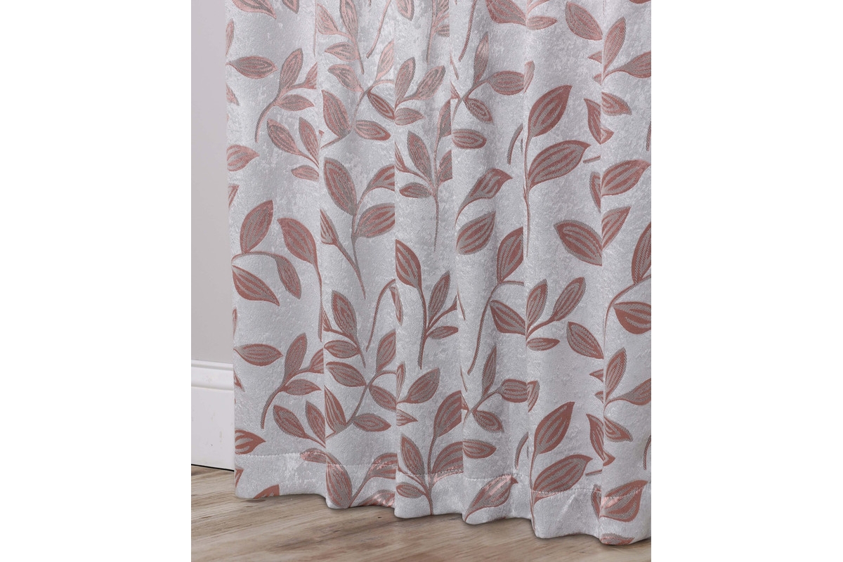 Superior Leaves Modern Bohemian Back Tab Blackout Curtain Set