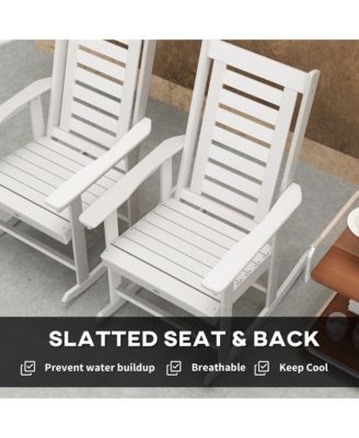 2 Outdoor Rocking Chairs, HDPE High Back Patio Rockers