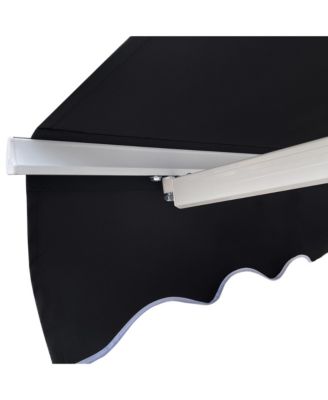 8' x 6.6' Patio Retractable Awning, Manual Sun Shade,