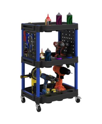 3-Tier Rolling Tool Cart with Wheels, Plastic Utility Cart