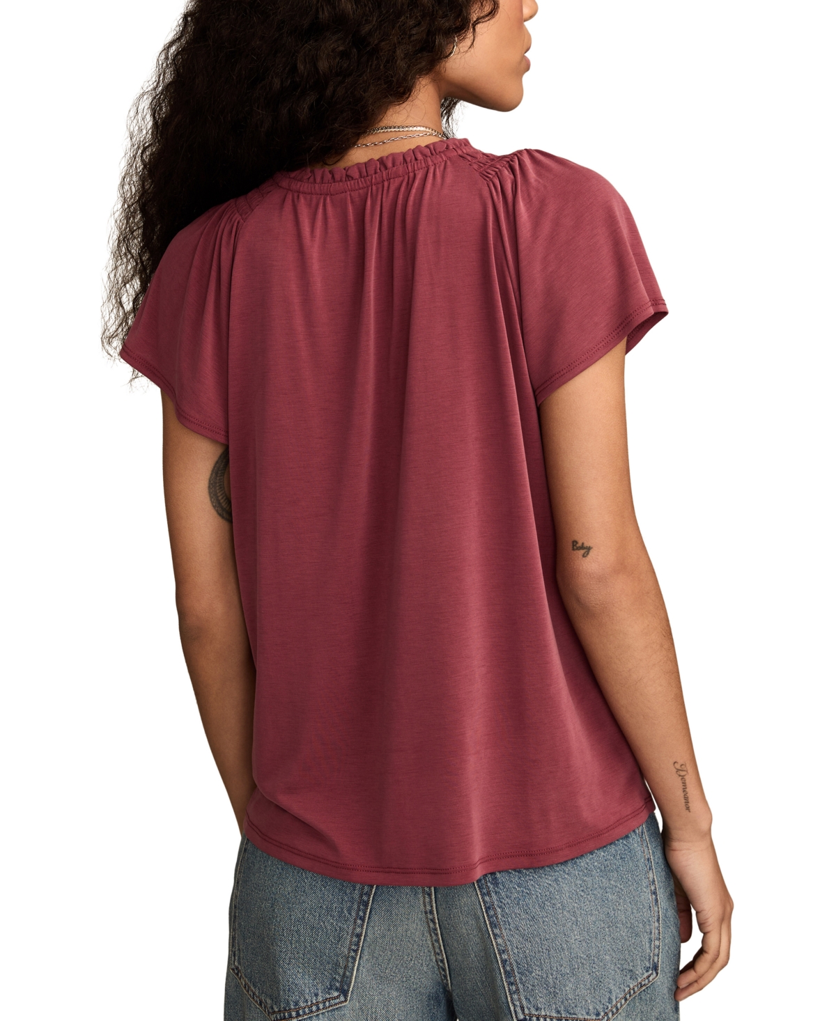 Lucky Brand Women's Sandwash Notch Top