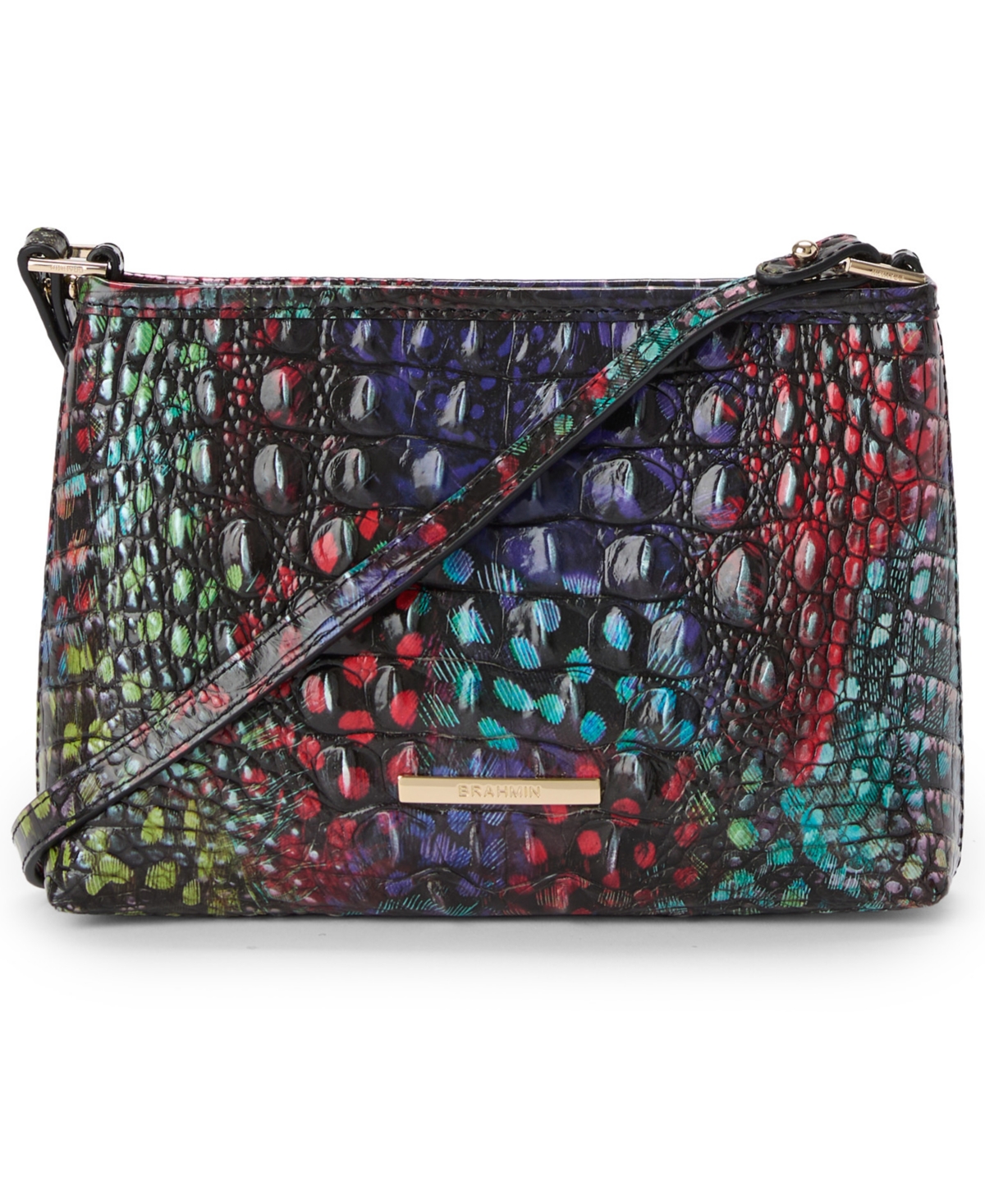 Brahmin Lorelei Croc Embossed Leather Shoulder Bag In Multi