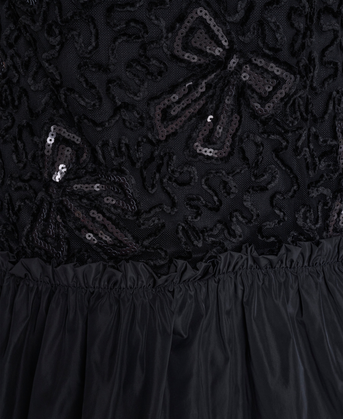 Karl Lagerfeld Paris Women's Sequin Bow Applique Drop-Waist Dress