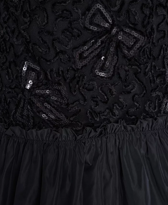 Women's Sequin Bow Applique Drop-Waist Dress - thumbnail 4