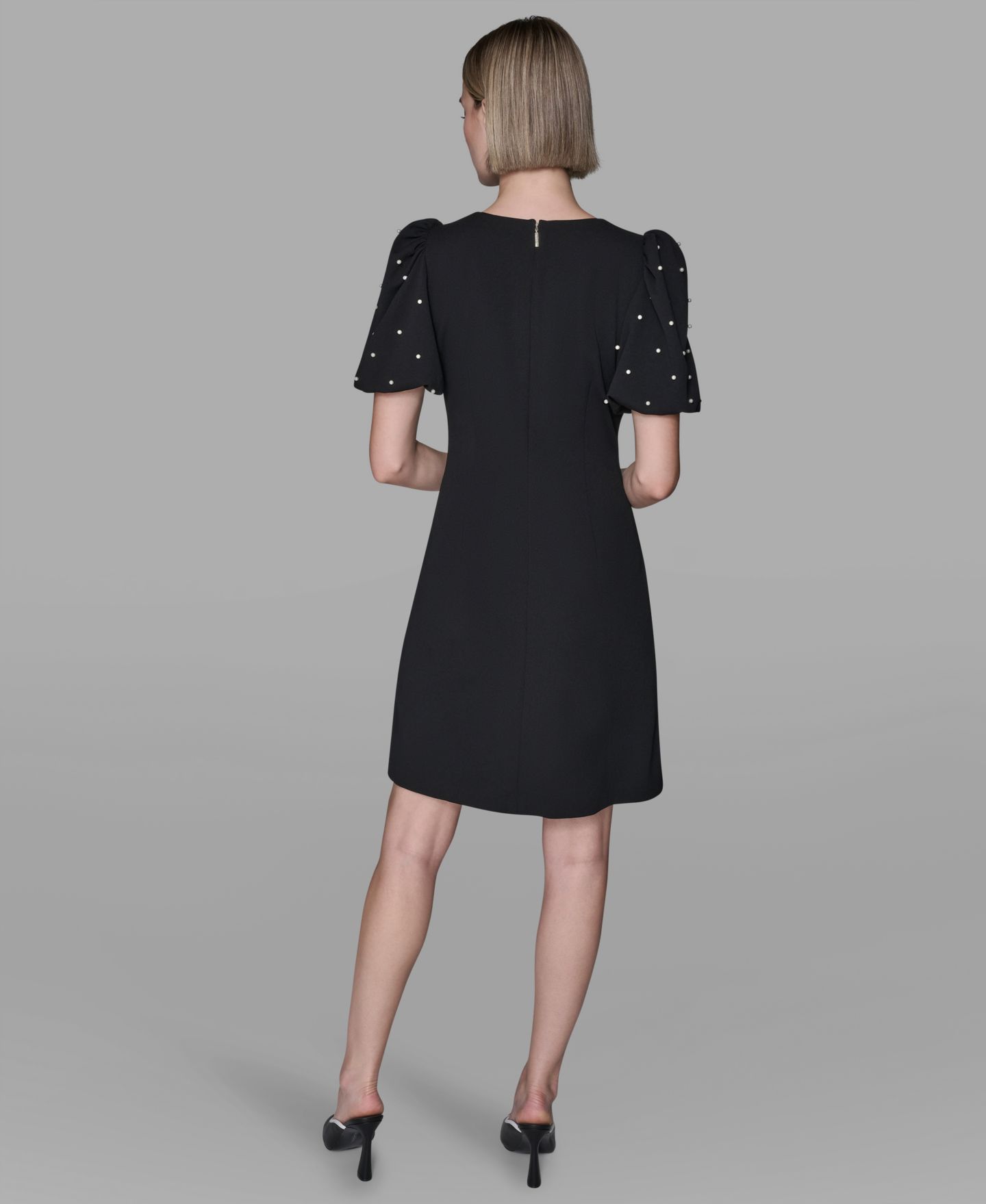Женское платье KARL LAGERFELD PARIS Scuba Crepe Sheath with Bow Details, цвет: Чёрный — фото 5