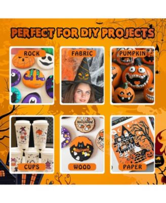 24 Colors Dual Tip Acrylic Paint Pens Markers, for Halloween Decorations, Wood, Canvas, Stone, Rock Painting and DIY Crafts