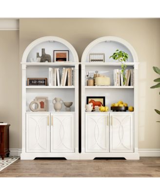 Arched Cabinet with 3-Color LED & Motion Sensor