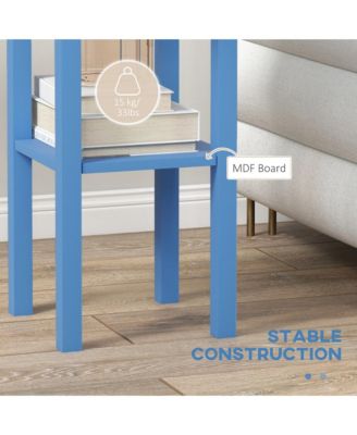 2-Tier Side Table with Drawer Shelf, End Table,