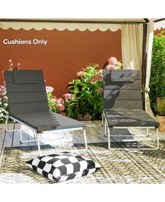 2pcs Olefin Chaise Lounge Chair Cushion, 80" x 26",