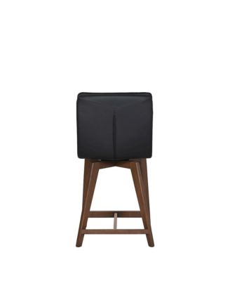 Castor Genuine Leather Bar Chair, Gray