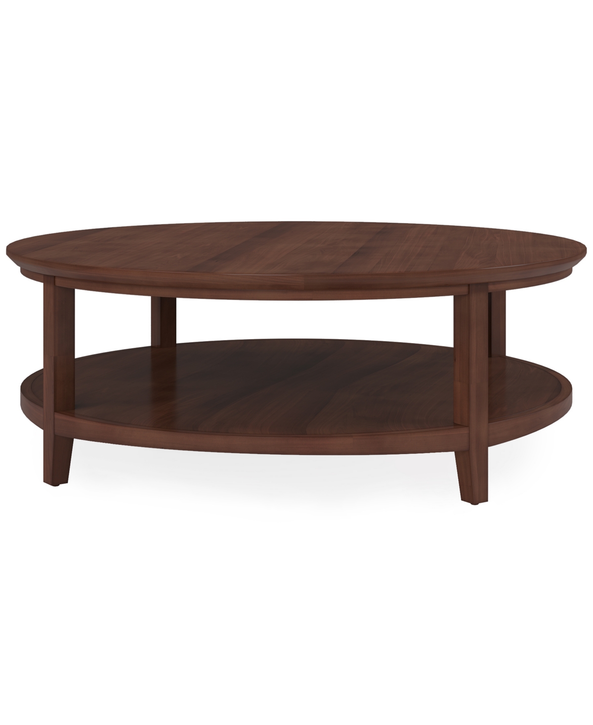 Macy's Furniture 47" Solid Wood Hedworth Round Coffee Table In Brown
