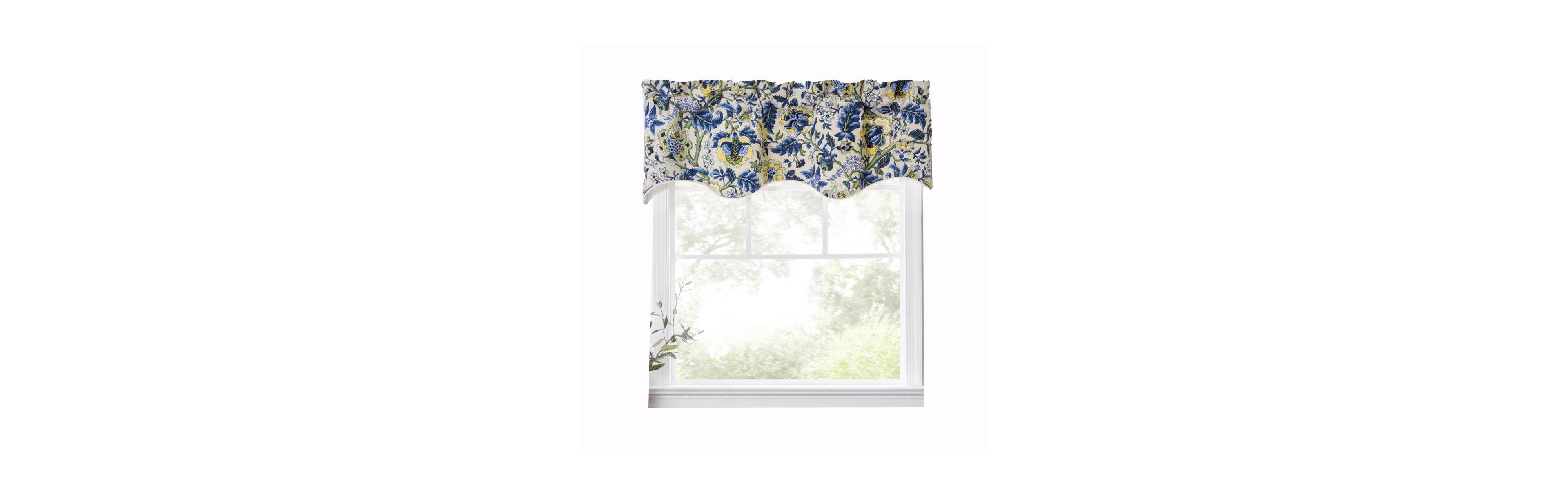 Ellis Curtain Regency Scallop Shaped 3" Rod Pocket Valances for Windows