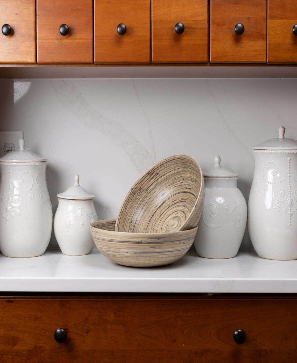 Joyce Chen Lexa Collection 2-pc. Salad Bowl Set In Brown