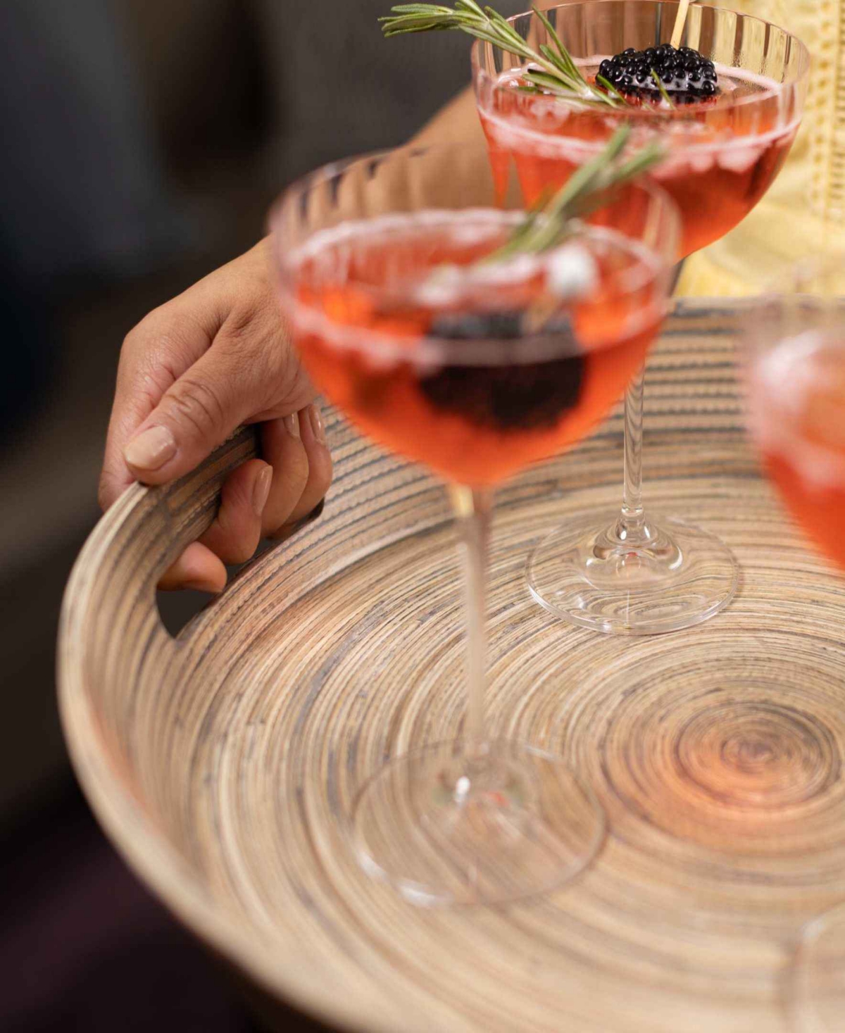 Joyce Chen Lexa Collection 16" Serving Tray In Brown