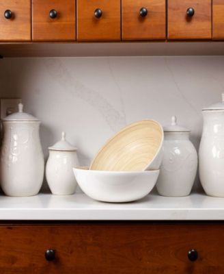 Lexa Collection 2 piece 12 inch Bamboo Salad Bowl Set