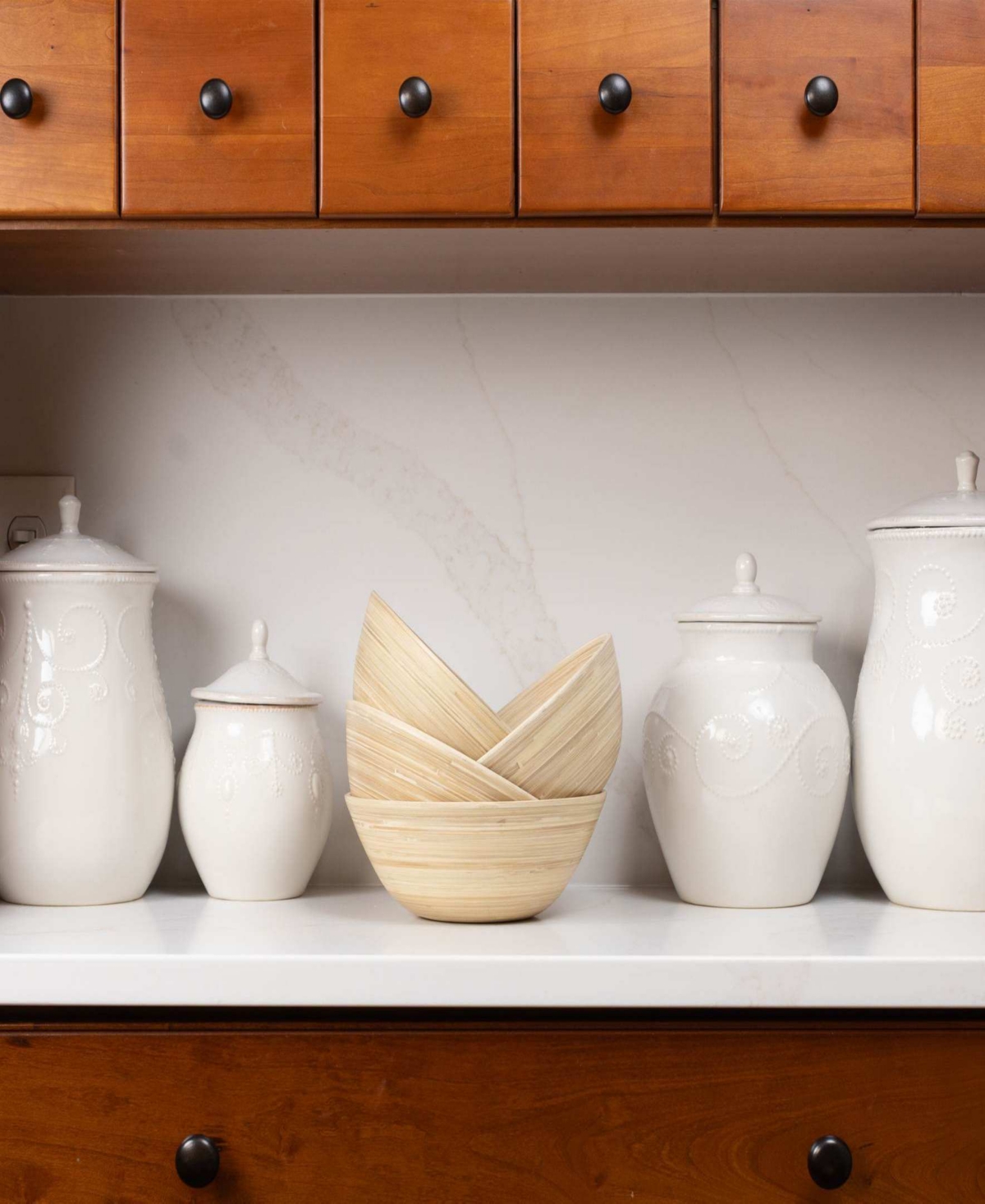 Joyce Chen Lexa Collection 4-pc. Salad Bowl Set In Brown