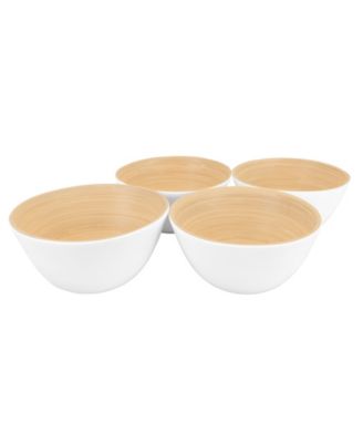 Lexa Collection 4 piece 8 inch Bamboo Salad Bowl Set