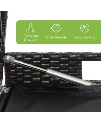 34 Gallon Patio Storage Bench with Seat Cushion and Zippered Liner