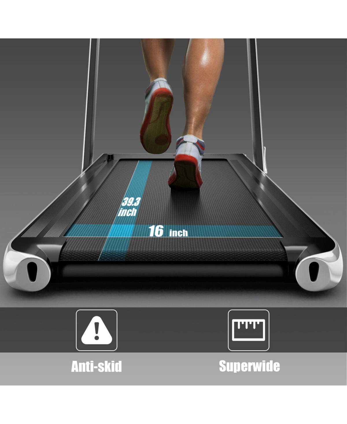 2.25HP 2 1 Folding Treadmill with App Speaker Remote Control