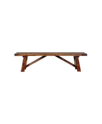 Kalispell Solid Sheesham Wood Dining Bench, Brown