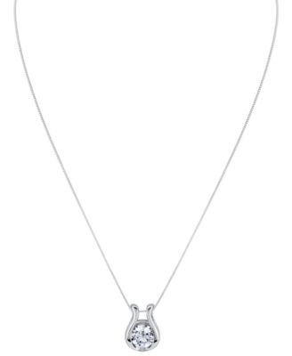 Lab Grown Diamond Horseshoe Pendant Necklace (2 ct. t.w.) in 14k White or Yellow Gold