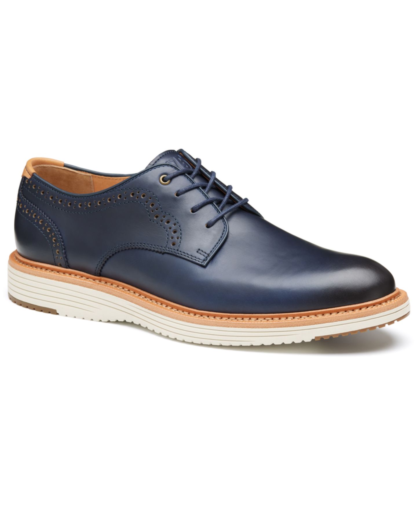 Мужские туфли Johnston & Murphy Lace-Up Leather Oxford, цвет: Тёмно-синий — фото 1