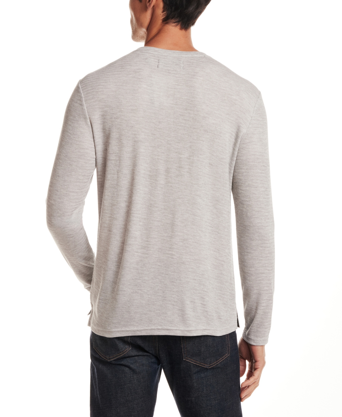 Vintage & Black Men's Long Sleeve Henley Neck T-Shirt
