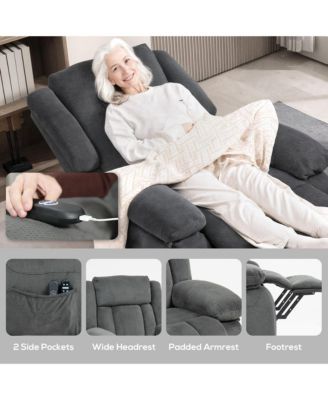 Single Piece Fabric  Power Lift Recliner Chair with Massage and Heat for Elderly