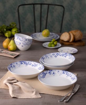 Bloomington Road Blue Set of 4 Coupe Dinner Bowls, 9-3/4", 43 oz.