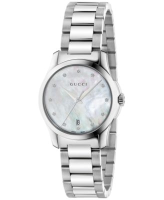 gucci silver watch womens