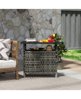 Wicker Storage Cabinet, Outdoor Buffet Cabinet