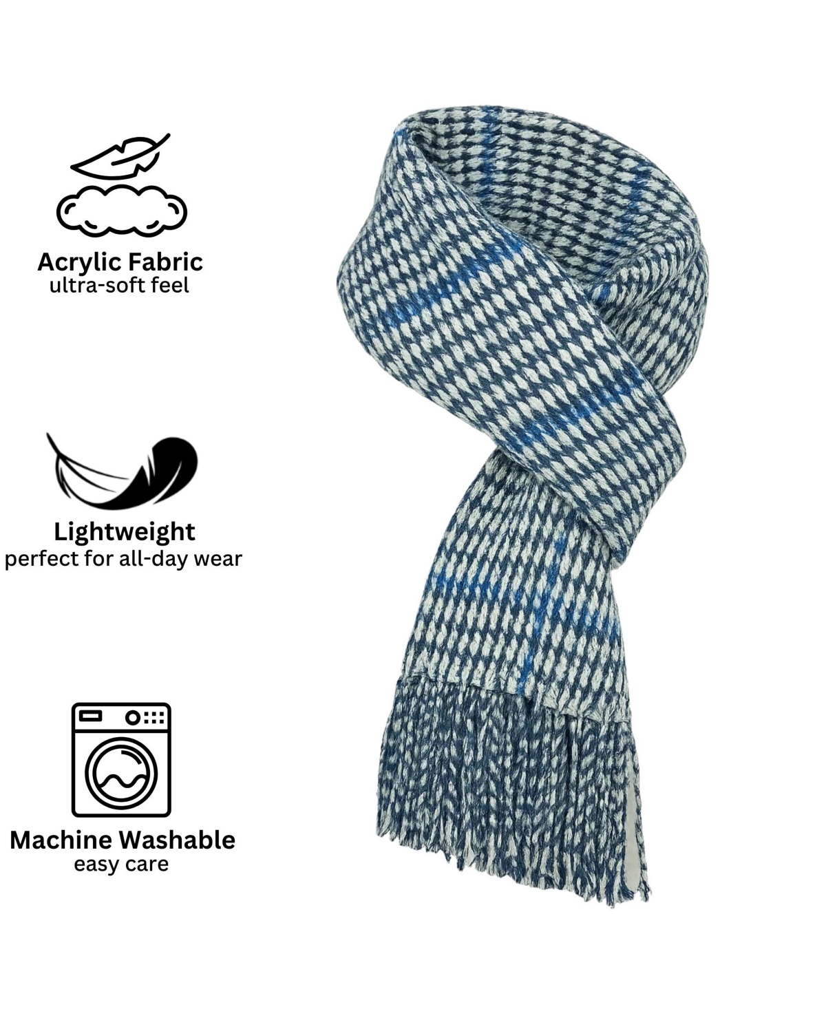Alpine Swiss Men's Scarf Soft 80 Inch Long Warm Scarves Plaids Winter Shawl