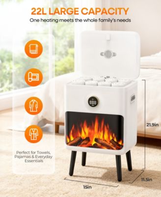 22L LED Display and Flame Effect, Fast Heating, Safety Lock, Timer, and Fragrance Disc Design Electric Towel Warmer Bucket