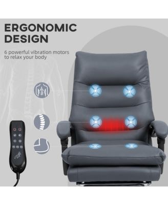Microfibre Massage Office Chair with Heat, Reclining, Light