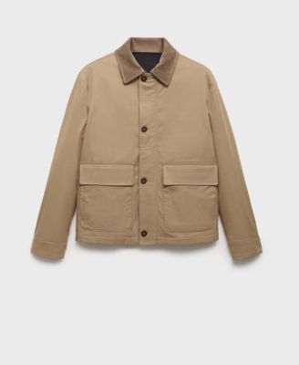 Men's Corduroy Collar Water-Repellent Jacket
