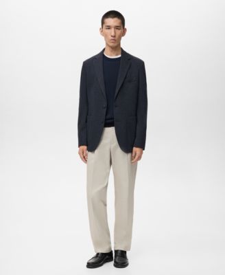 Men's Slim-Fit Herringbone Tailored Blazer